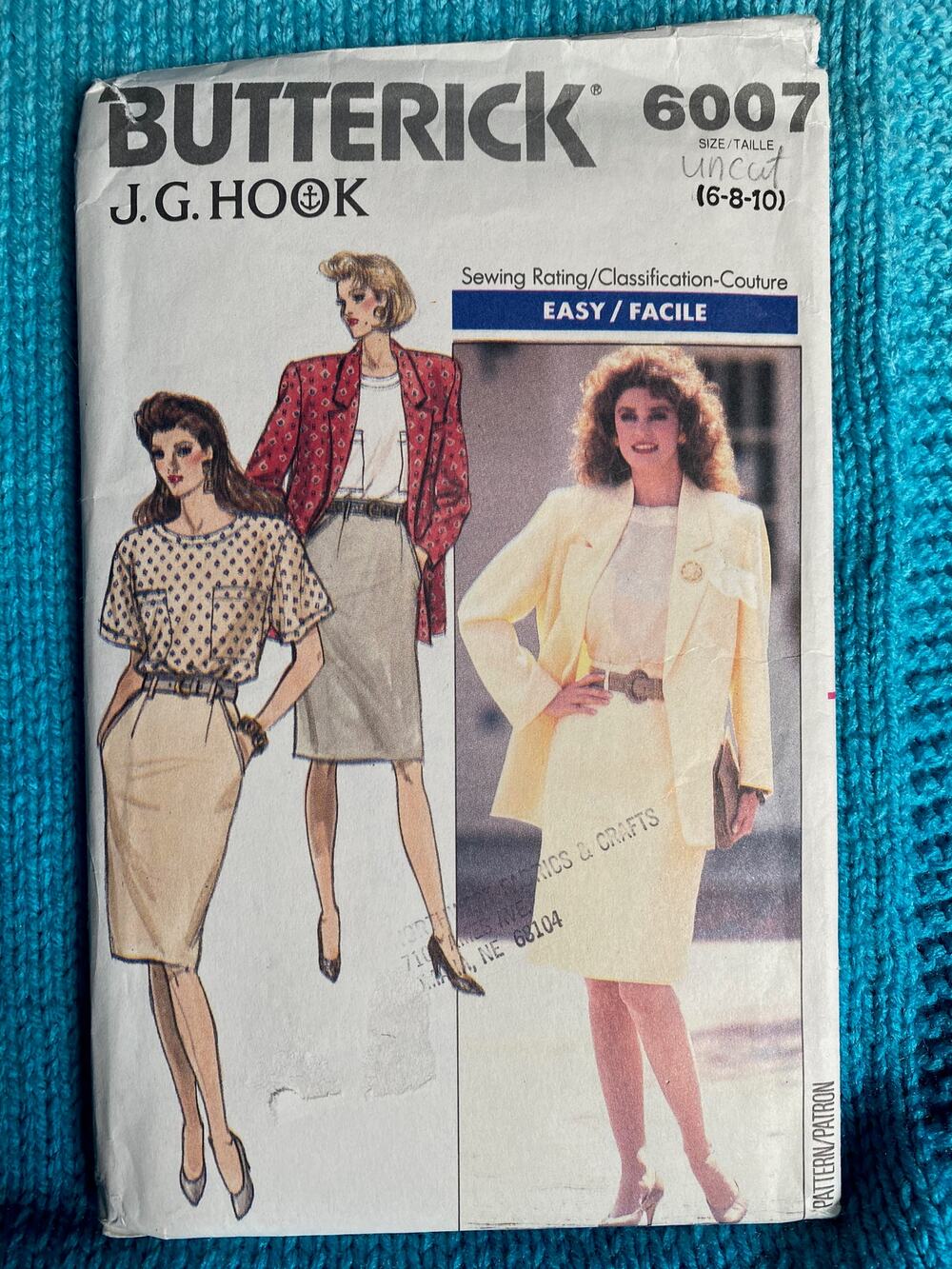Butterick Sewing pattern 6007 suit blazer skirt sz 6 8 10